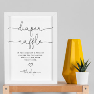 Poster Sexe minimaliste Baby shower Déchets Séchage Signa