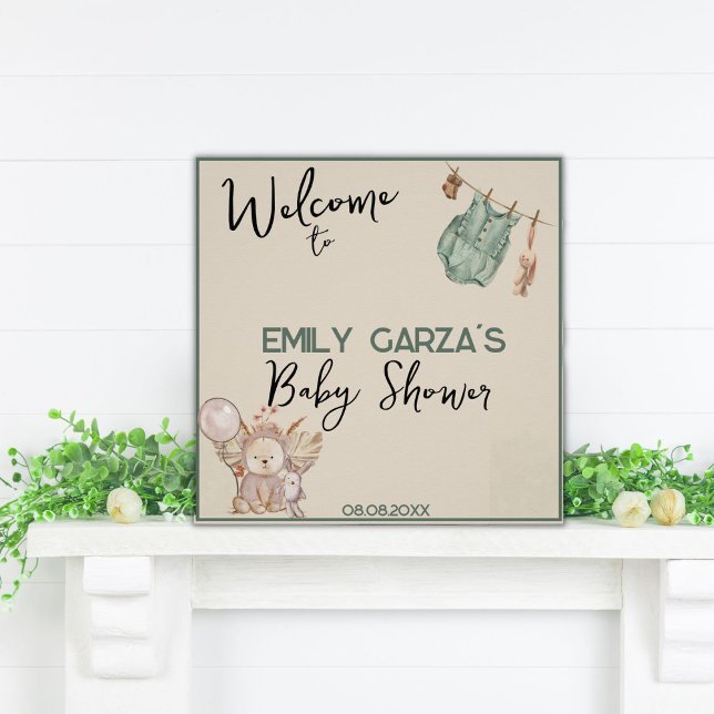 Poster Sexe Neutre Nous pouvons Bearly Wait Baby shower S (Créateur téléchargé)