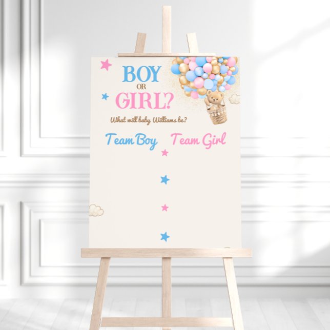 Poster Sexe Révéler Teddy Bear Rose Bleu Voter Signal (Créateur téléchargé)