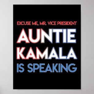 Poster S'exprimant Kamala Harris Tante Amérique Noire Ind