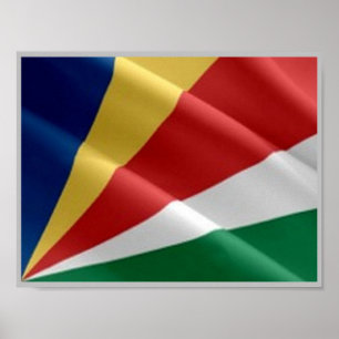 Poster Seychelles - Drapeau d'agitation -