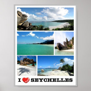 Poster Seychelles - I Love -