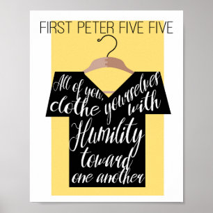 Poster S'habiller avec humilité, Écriture