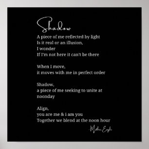 Poster Shadow Self Love Encouragement poème inspiré