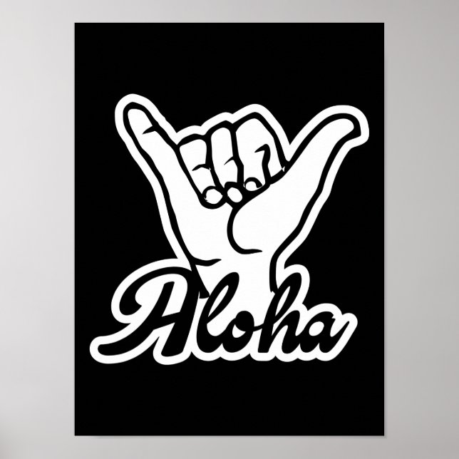 Poster Shaka Main, Hang Loose sign Aloha (Devant)