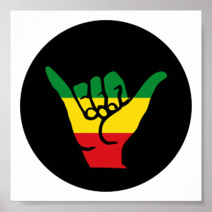Poster Shaka Mains Aux Couleurs Reggae