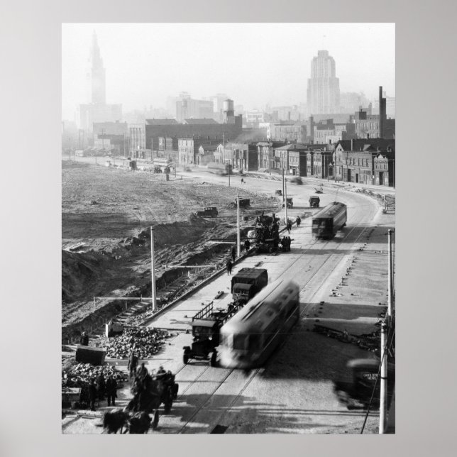 Poster Shaker Heights Street Cars, 1927 (Devant)