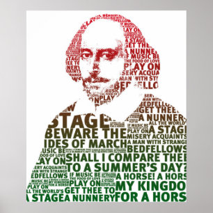 Poster Shakespeare rouge dégradé vert