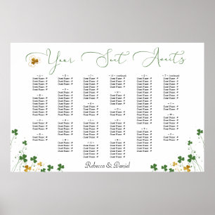 Poster Shamrock Calligraphie Mariage irlandais Plan de si