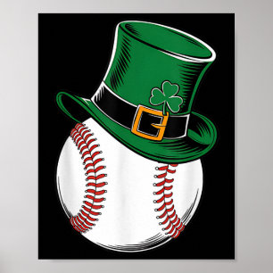 Poster Shamrock de baseball Jour de la Saint Patrick