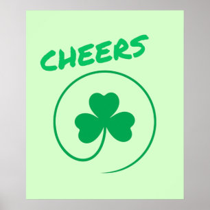 Poster Shamrock de Clover Jour de la Saint Patrick vert i