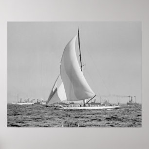 Poster Shamrock III à l'America's Cup Finish 1903