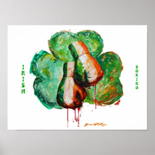 Poster Shamrock irlandais de boxe