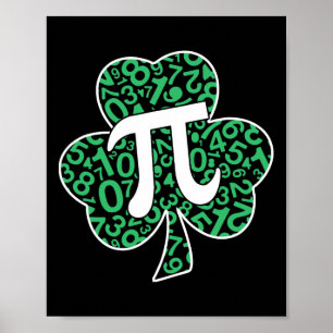Poster Shamrock Pi Day Mignonne St. Patrick's Day et Math