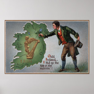 Poster Shamrocks de offre d'Irlandais vers l'Irlande