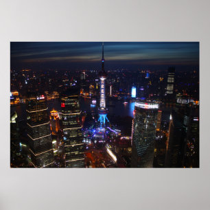 Poster Shanghai la nuit, Chine