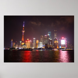 Poster Shanghai par nuit Chine