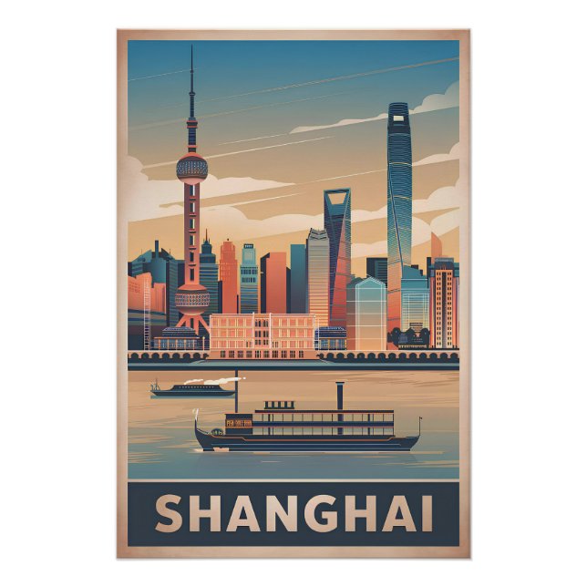 Poster Shanghai vintage (Devant)