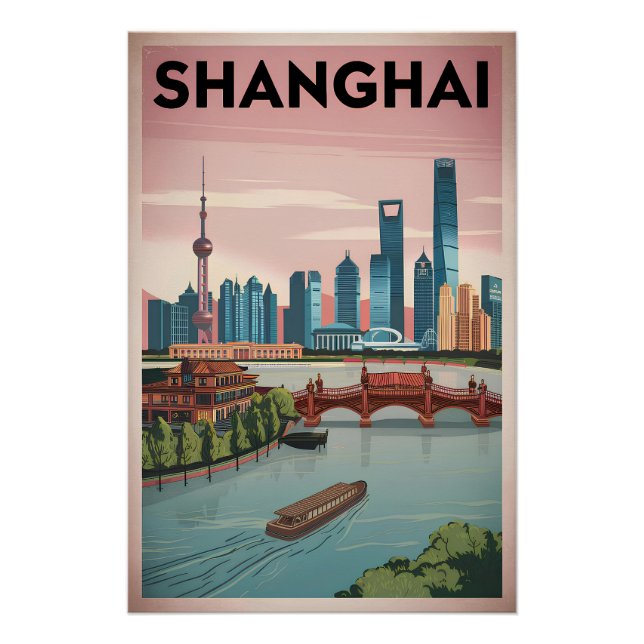 Poster Shanghai vintage (Devant)