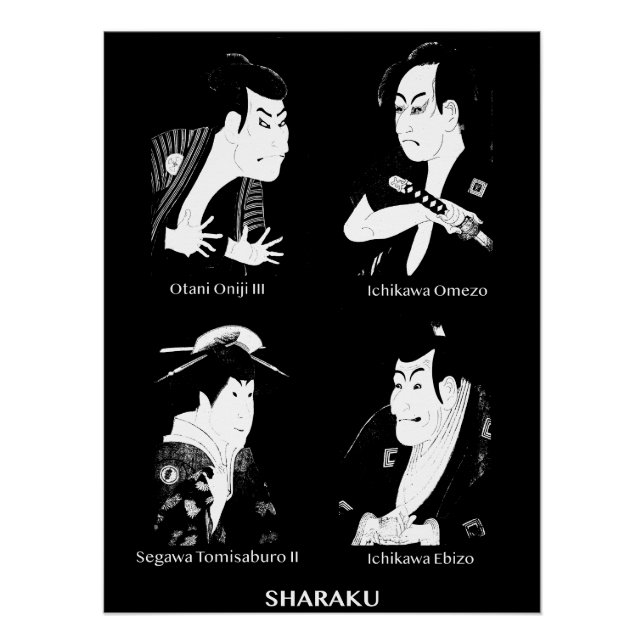 Poster SHARAKU Ukiyo-e Kabuki Actor Portraits (Devant)