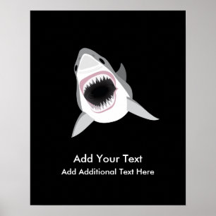 Poster Shark Attack Funny Custom Text