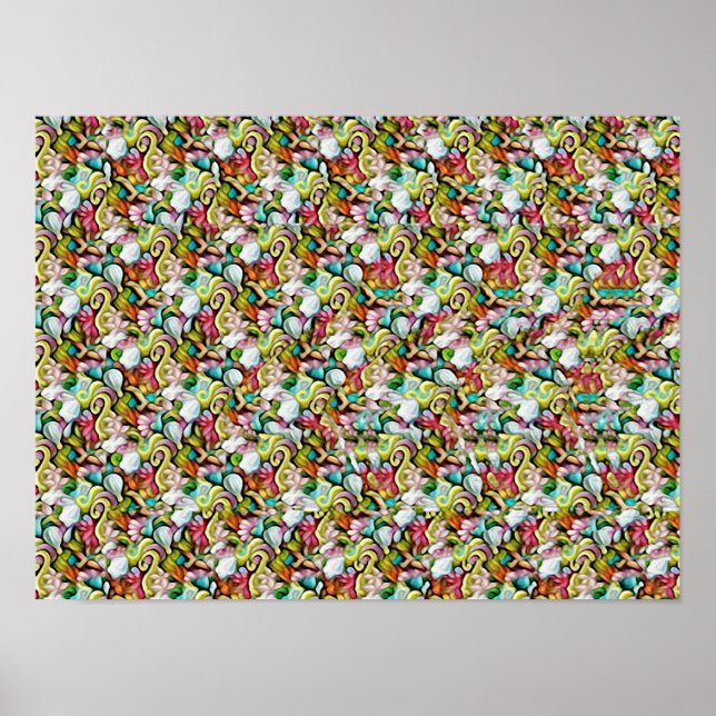 Poster SHARK STEREOGRAM 16" x 12", Semi-Gloss, No Frame (Devant)