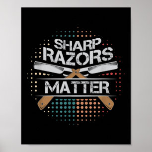 Poster Sharp Razors Barbers Shop Rasage Cadeau