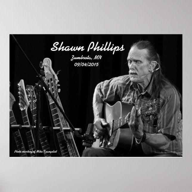 Poster Shawn Phillips LIVE à Zumbrota, MN en 2015 (Devant)