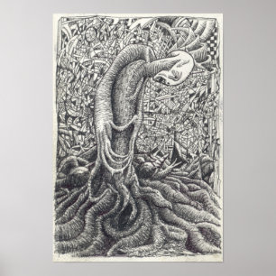 Poster Shayol, dessin à encre