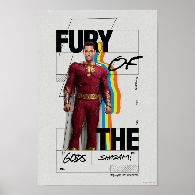 Poster SHAZAM ! Furie des dieux | Art de style d'album ré (Devant)