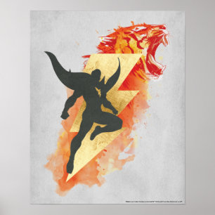 Poster SHAZAM !   Shazam Tiger & Lightning Graphic