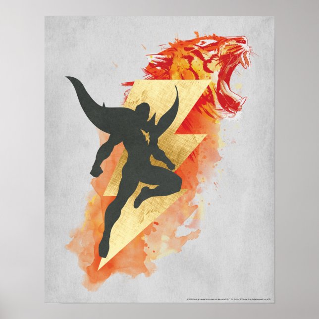 Poster SHAZAM ! | Shazam Tiger & Lightning Graphic (Devant)