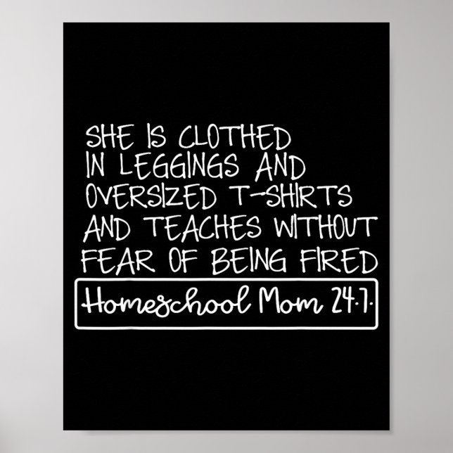Poster She Is Clothed In Leggings And Oversized Homeschoo (Devant)
