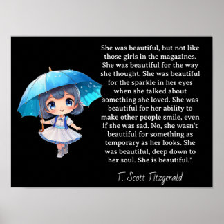 Poster She was beautiful === F.Scott Fitzgerald  quote