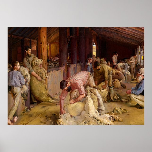 Poster Shear the Rams, 1890 par Tom Roberts (Devant)