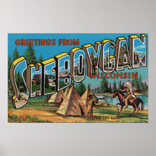 Poster Sheboygan, le Wisconsin (Indiens # 2)