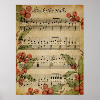 Poster-Sheet Music Art-Deck the Halls