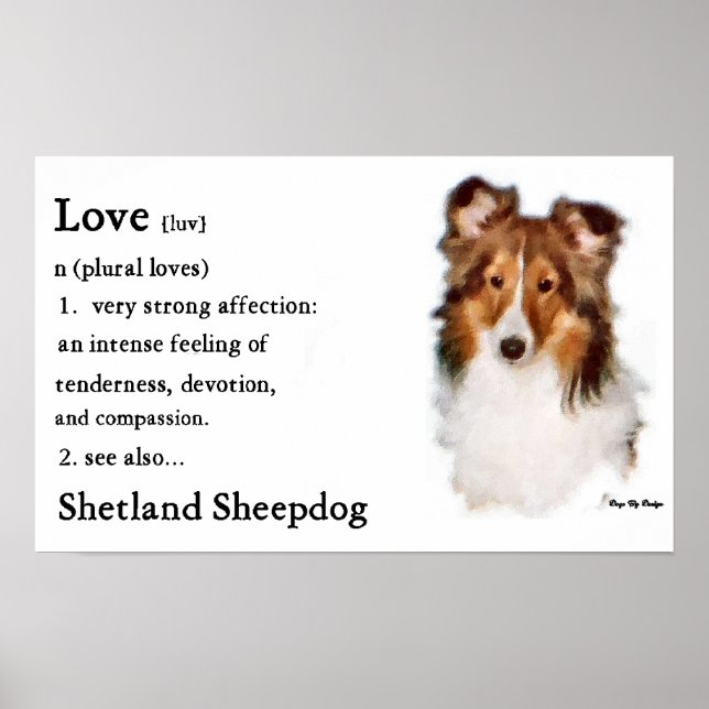 Poster Sheltie Art Love (Devant)