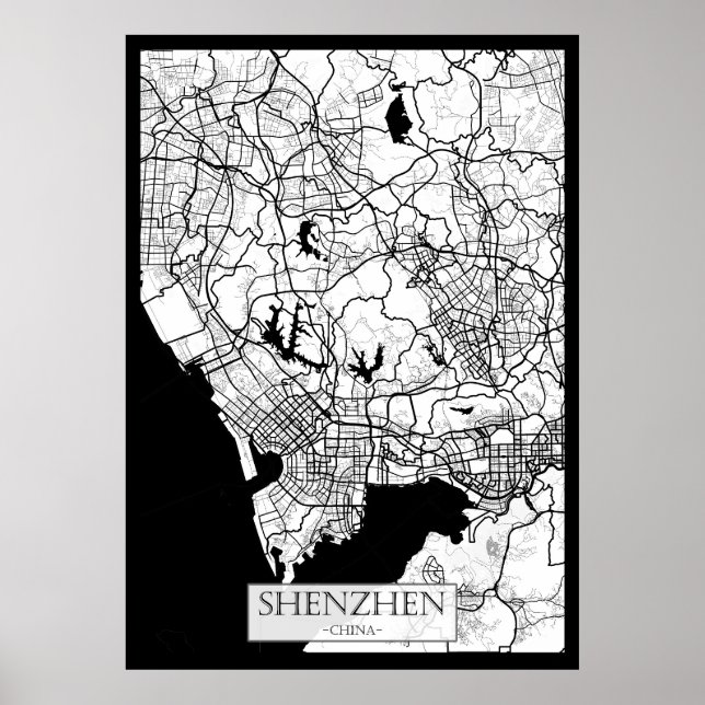 Poster Shenzhen China Map (Devant)