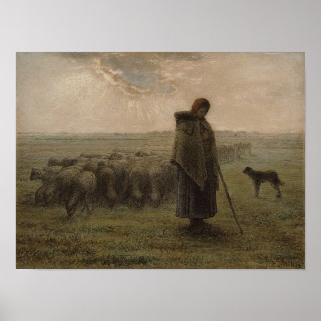 Poster Shepherdess et son troupeau | 1862-63 (Devant)