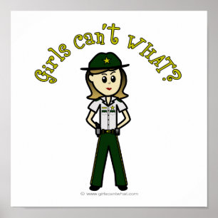 Poster Sheriff femme légère en uniforme vert
