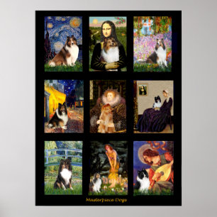 Poster Shetland Sheepdog Famous Art Composite