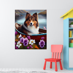 Poster Shetland Sheepdog sur une pagaie : une aventure Pi