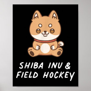 Poster Shi Inu et hockey sur gazon Kawaii Sports Japonais