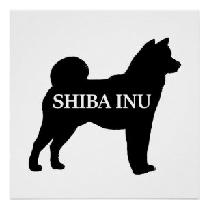 Poster Shiba Inu nom silo noir