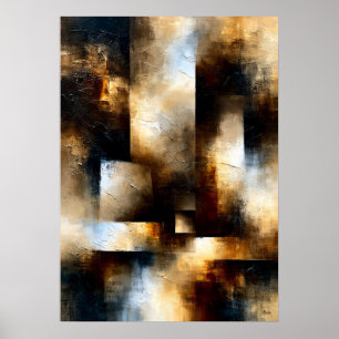Poster Shibui Bronze Passage Texturé Géométrique Abstrait