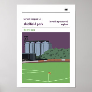 Poster Shielfield Park, Berwick sur Tweed. Style Haynes