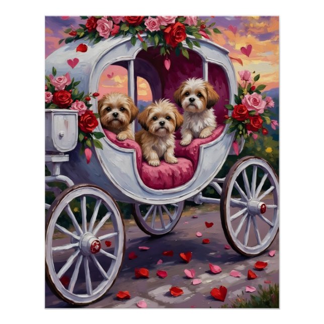 Poster Shih Tzu Dog Valentine's Day (Devant)