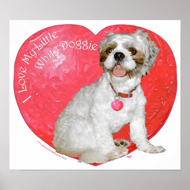 Poster Shih Tzu / Lhasa Apso Saint-Valentin (Devant)