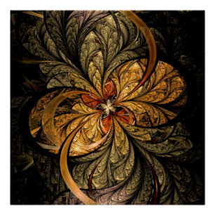 Poster Shining Leaves Fractal